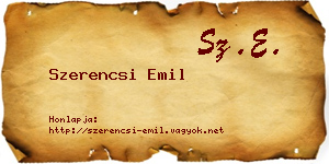 Szerencsi Emil névjegykártya